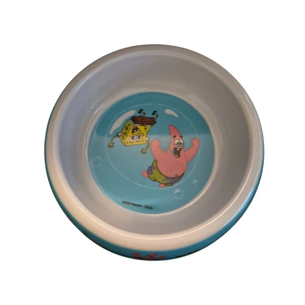 SpongeBob Dog Bowl & Lick Mat Bundle | Fun Pet Feeding & Treat Set New